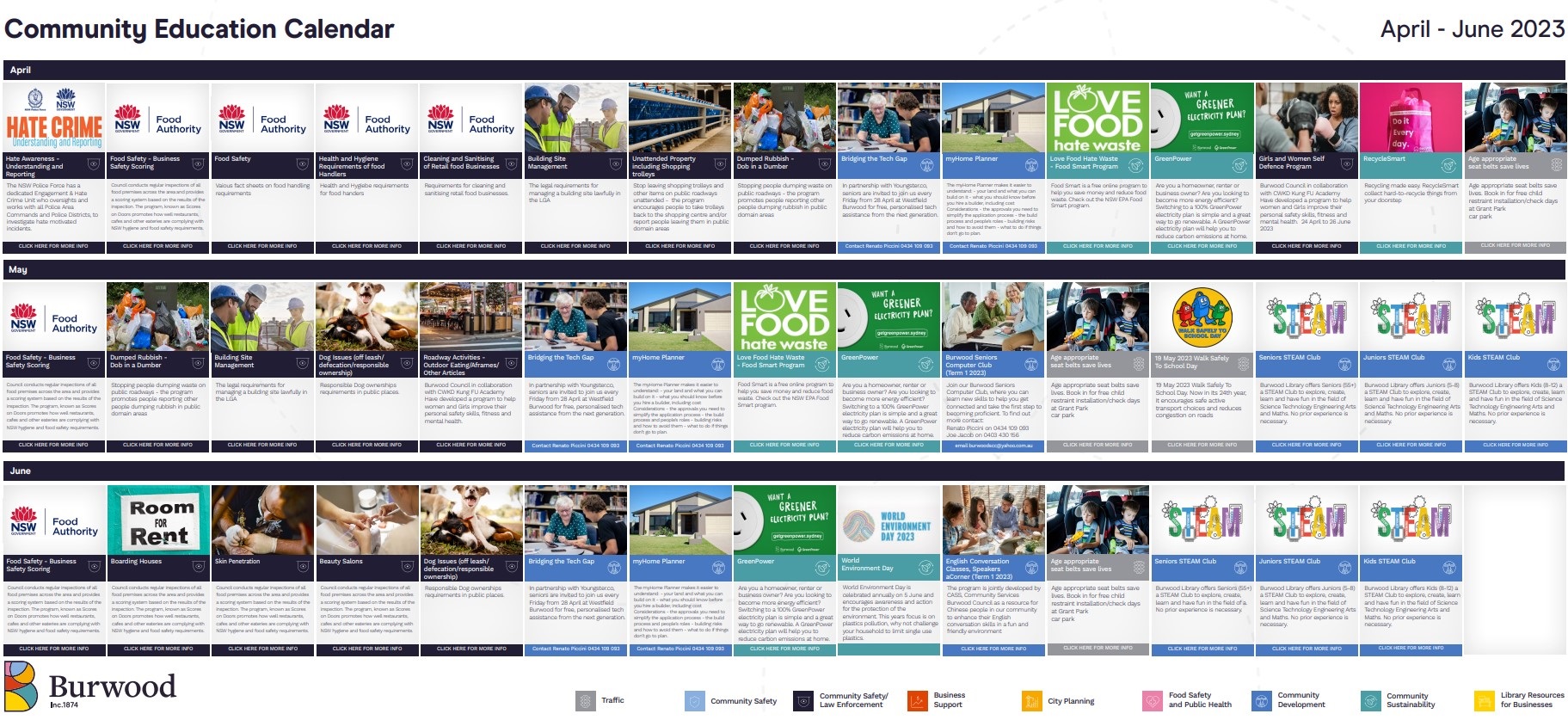 Community Education Calendar April - June