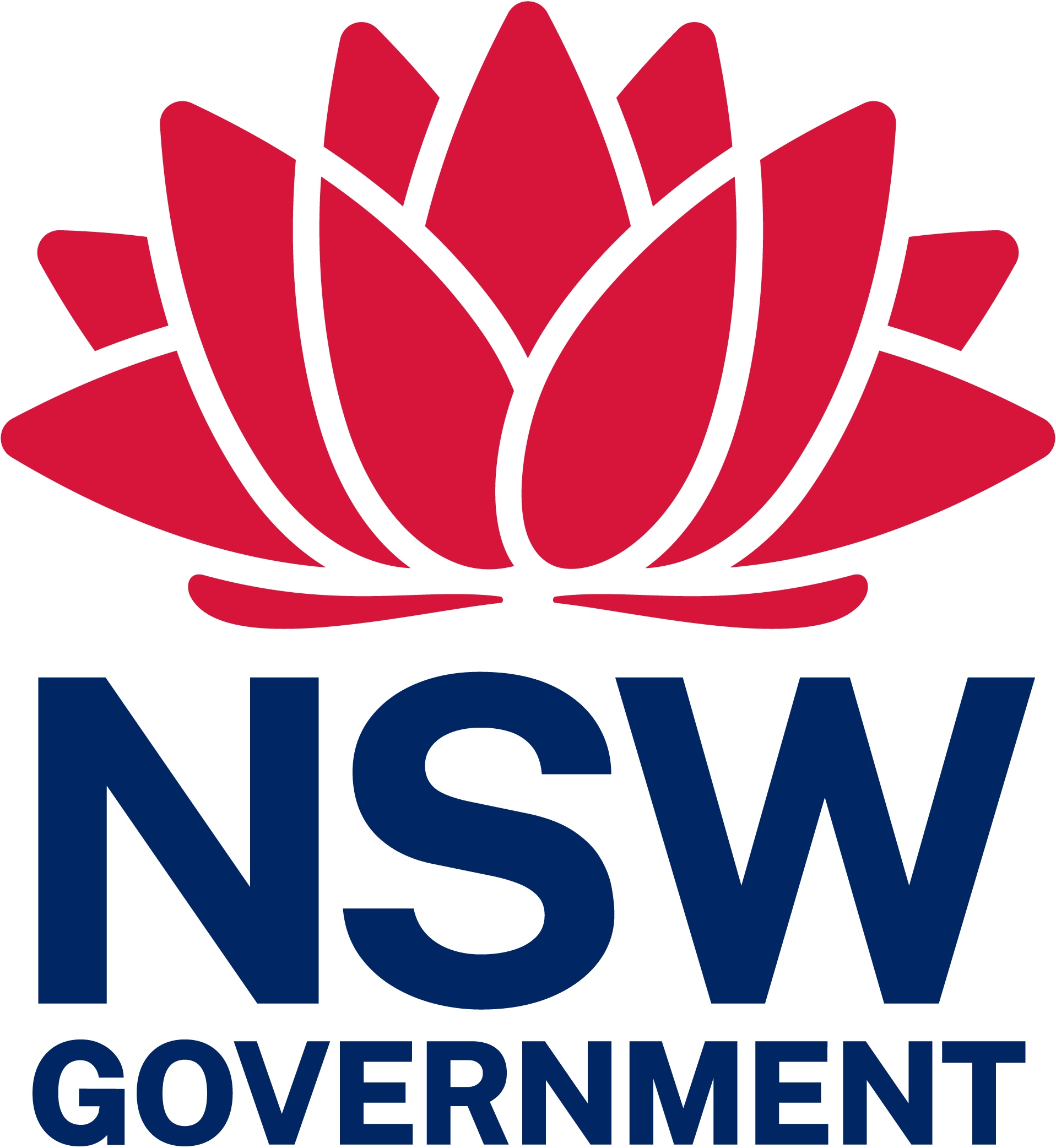 The NSW Government Logo in navy and red