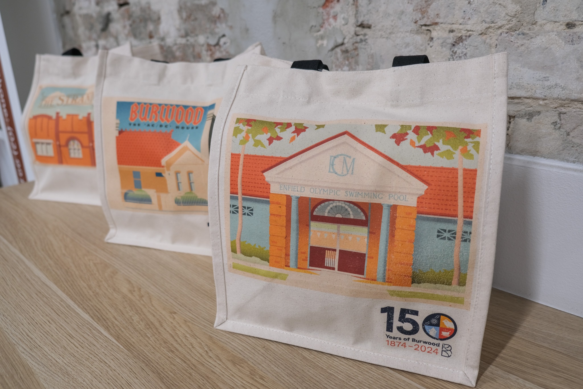 150 years of burwood tote bags