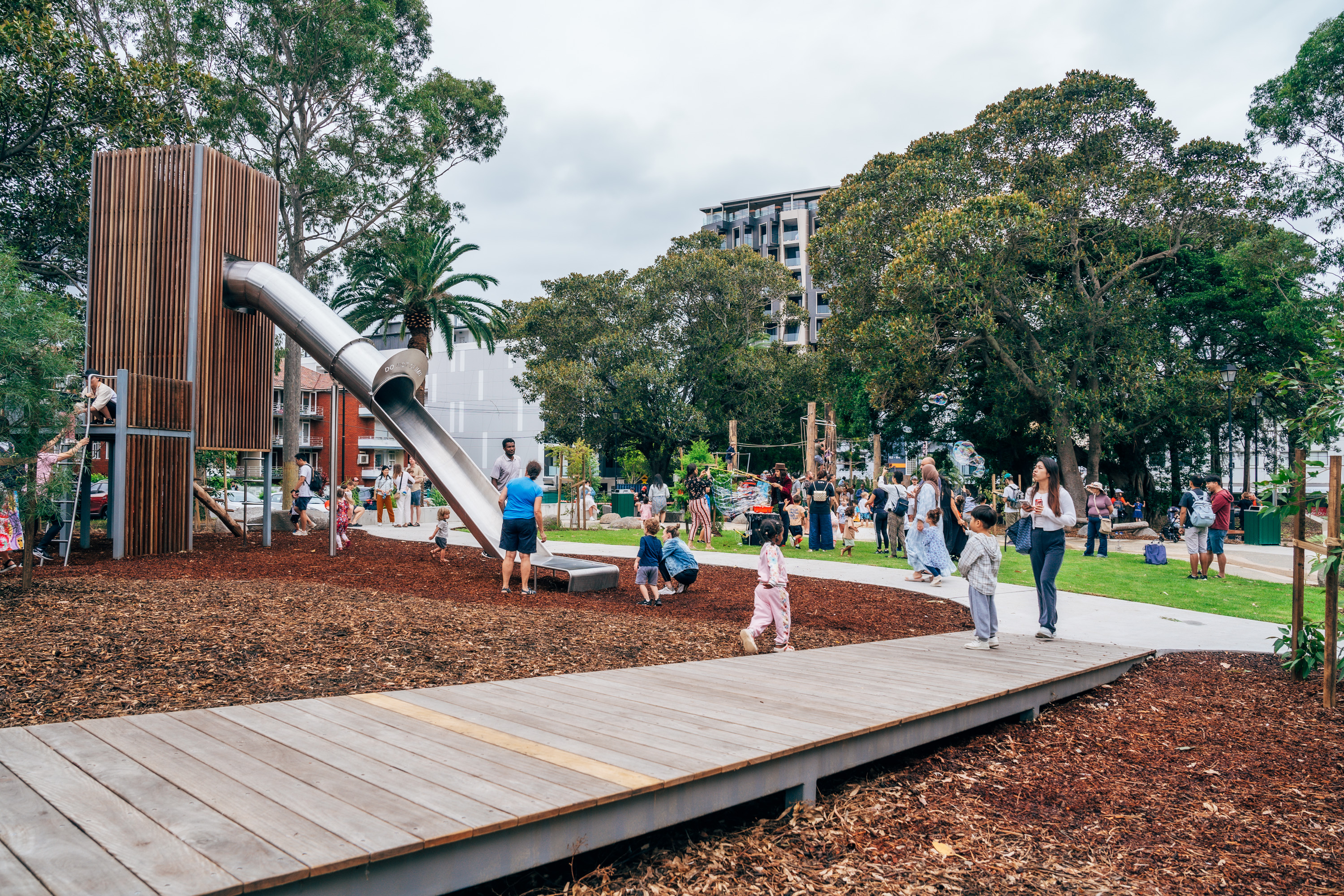 children in nature playground