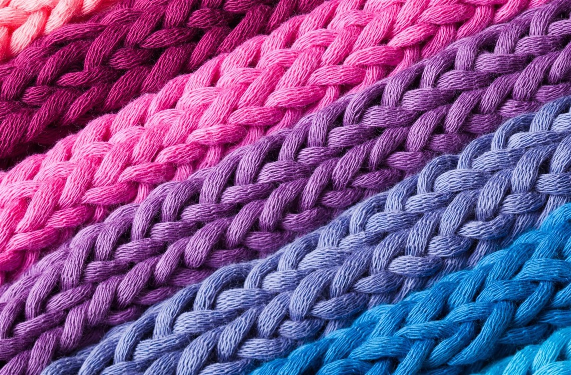 French knitting in many colours