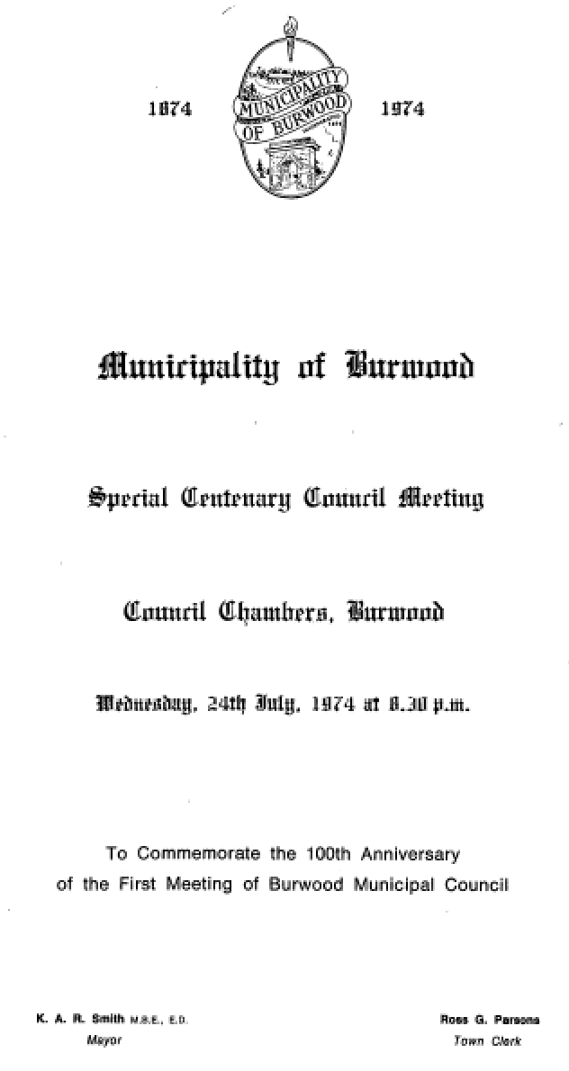 Centenary Council program