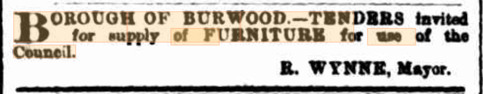 Furniture Tender