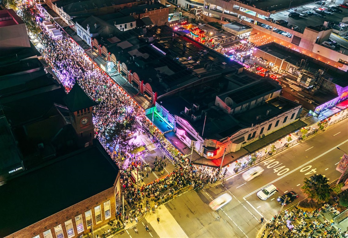 burwood street party aerial shot
