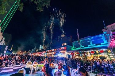 fireworks above Burwood Chinatown