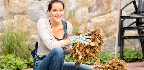 Woman holding compost material